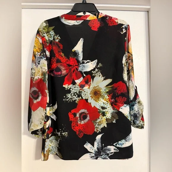 Alice + Olivia Multicolor Floral Blouse size Large - Picture 2 of 8